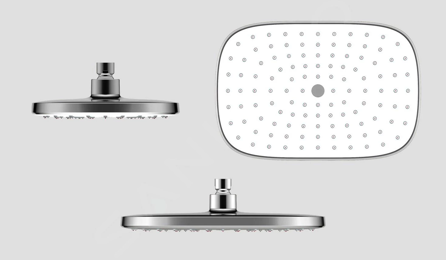 Kielle Vega - Hoofddouche 290 X 198 Mm, Chroom / Wit 20118000 5 Kielle Vega - Hoofddouche 290 X 198 Mm, Chroom / Wit 20118000 - Afbeelding 3