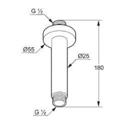 Kludi A-Qa - Douchearm- Plavondbevestiging 150 Mm, Chroom 6651505-00 -Hansgrohe Winkel 064318af0a29ed0e2c679c5a