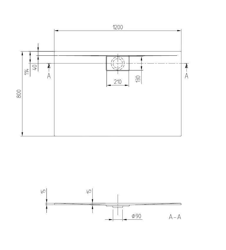 Villeroy & Boch Architectura MetalRim - Douchebak, 800x1200 Mm, Alpine Wit UDA1280ARA215V-01 4 Villeroy & Boch Architectura MetalRim - Douchebak, 800x1200 Mm, Alpine Wit UDA1280ARA215V-01 - Afbeelding 2