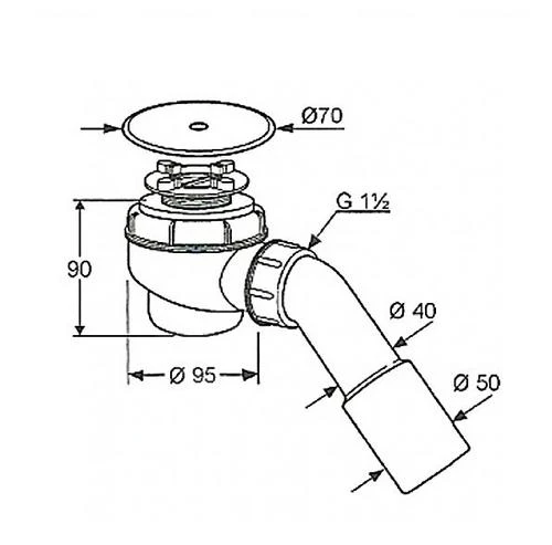 Kludi Sifons - Afvoergarnituur Voor Tasso Douchebak, Chroom/kunststof 2105205-00 4 Kludi Sifons - Afvoergarnituur Voor Tasso Douchebak, Chroom/kunststof 2105205-00 - Afbeelding 2