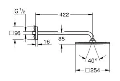 Grohe Rainshower F - F-Series 10", Hoofddouche 254x254 Mm, Douchearm 422 Mm, Chroom 26259000 -Hansgrohe Winkel 2597c2fd2c0bd0012fabc1ff