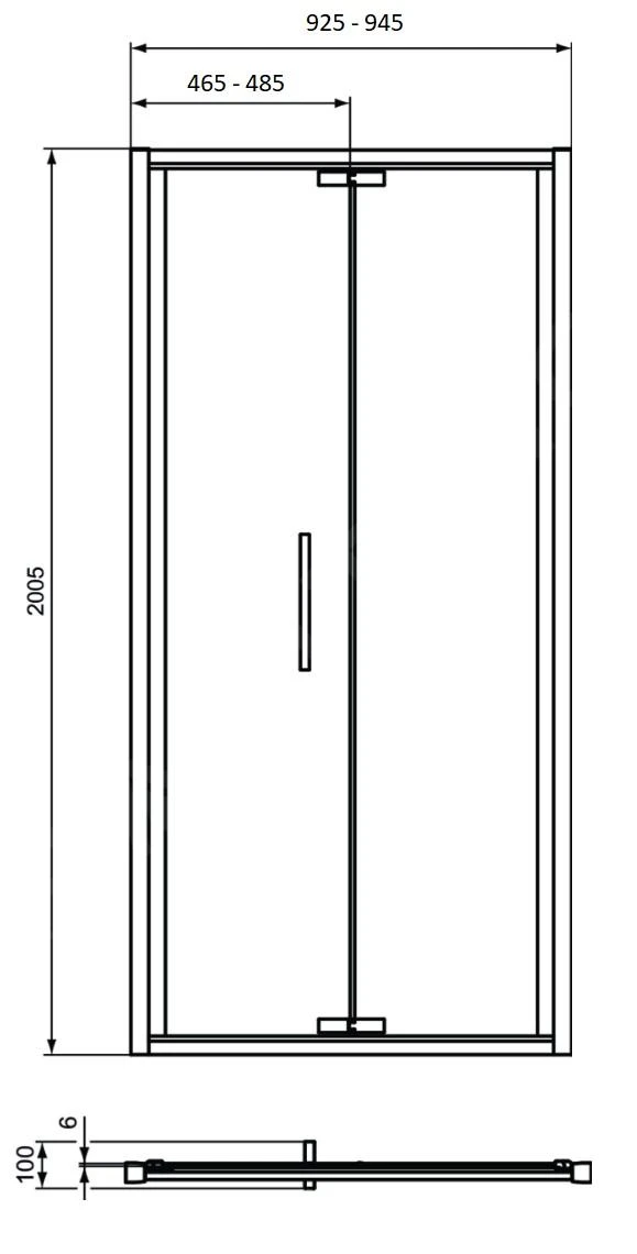Ideal Standard I.Life - Vouwbare Douchedeur 950 Mm, Silver Bright/helder Glas T4852EO 4 Ideal Standard I.Life - Vouwbare Douchedeur 950 Mm, Silver Bright/helder Glas T4852EO - Afbeelding 2