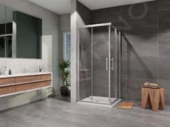 Lansanit LitEX Terni - Douchecabine 4 Delig 900x900 Mm, Glanzend Aluminium/helder Glas CF99-190-C