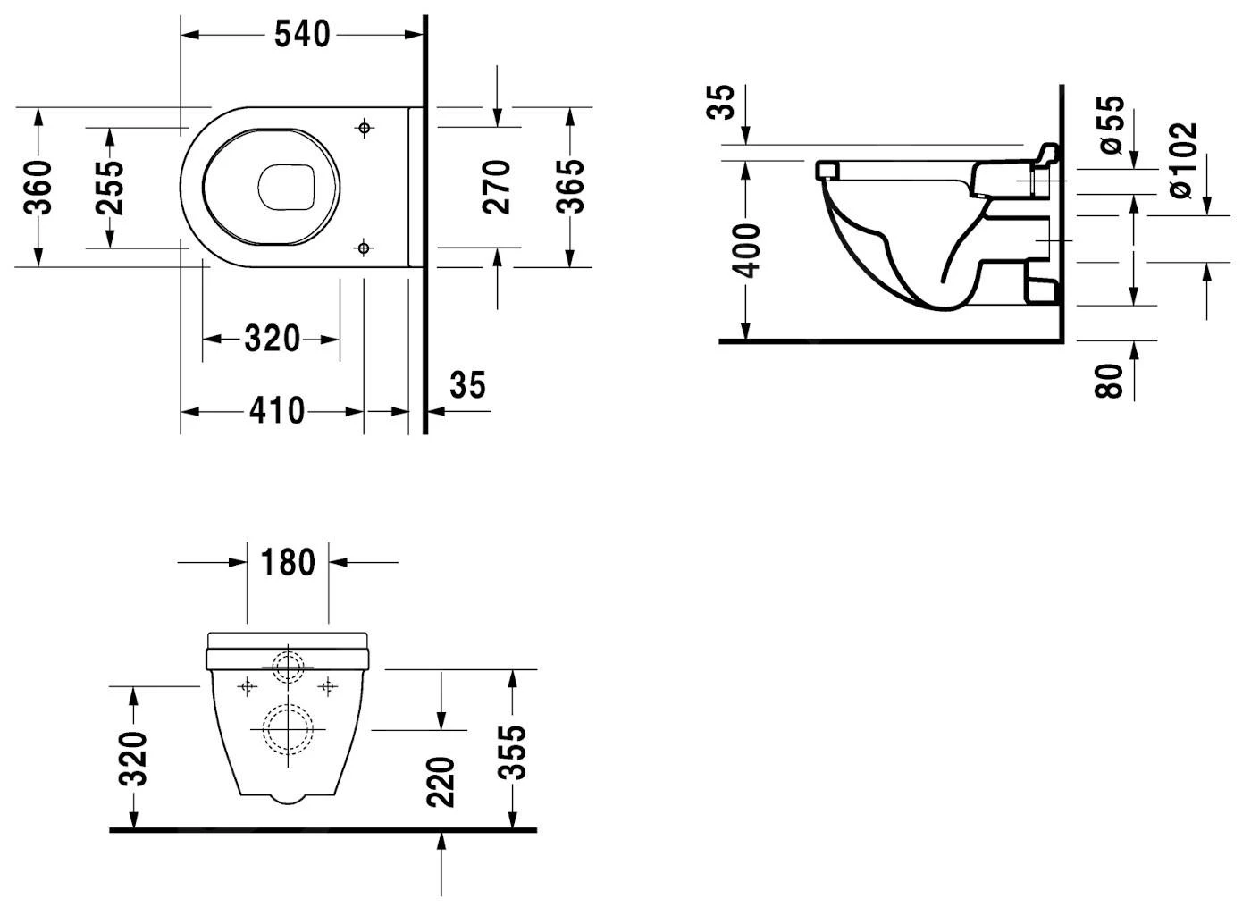 Duravit Starck 3 - Wandcloset, Softclose Zitting, Alpine Wit 42000900A1 4 Duravit Starck 3 - Wandcloset, Softclose Zitting, Alpine Wit 42000900A1 - Afbeelding 2
