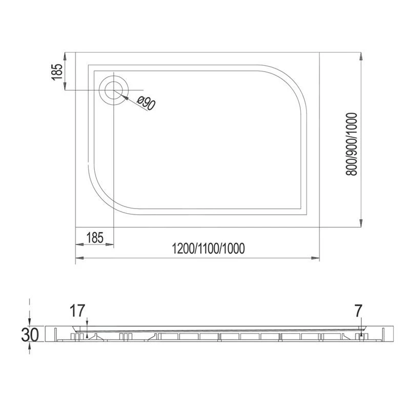 Mereo Douchebakken - Douchebak 1000x800 Mm, Gelcoat, Wit CV78M 4 Mereo Douchebakken - Douchebak 1000x800 Mm, Gelcoat, Wit CV78M - Afbeelding 2