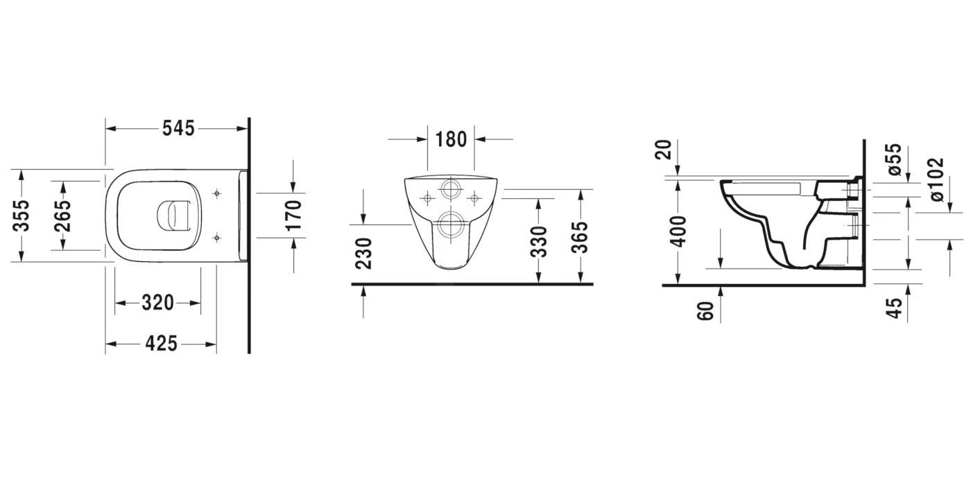 Duravit D-Code - Wandcloset, Rimless, Alpine Wit 25700900002 4 Duravit D-Code - Wandcloset, Rimless, Alpine Wit 25700900002 - Afbeelding 2
