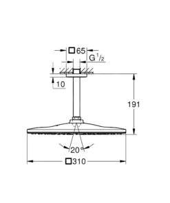Grohe Rainshower - Hoofddouche 310 Mono Cube 9,5 L/min, Met Plafondarm, Geborsteld Hard Graphite 26566AL0 9 Grohe Rainshower - Hoofddouche 310 Mono Cube 9,5 L/min, Met Plafondarm, Geborsteld Hard Graphite 26566AL0 -Hansgrohe Winkel 2c88dfdd2a15f6d4148dc6f9
