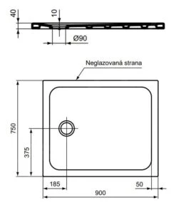 Ideal Standard Connect 2 - Douchebak, 900x750 Mm, Afvoer Links, Wit R036601 -Hansgrohe Winkel 316f75cfe136c101a1510eb5