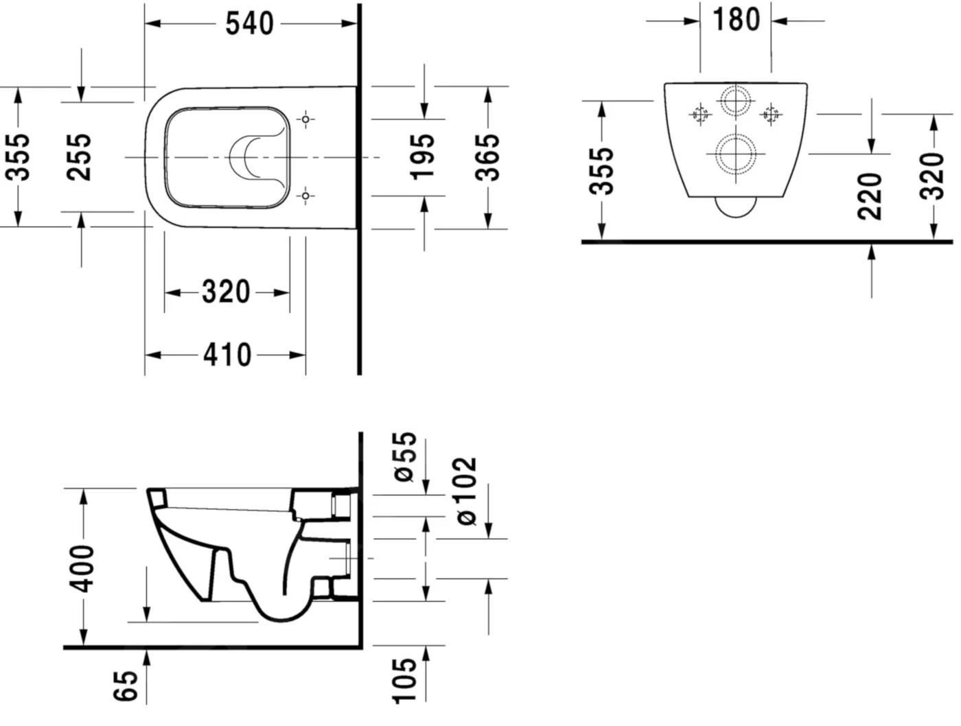 Duravit Happy D.2 - Wandtoilet, Met HygieneGlaze, Alpine Wit 2221092000 4 Duravit Happy D.2 - Wandtoilet, Met HygieneGlaze, Alpine Wit 2221092000 - Afbeelding 2