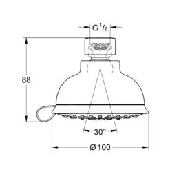 Grohe Tempesta Rustic - Hoofddouche, Diameter 100 Mm, 4 Straalsoorten, Chroom 26045001 -Hansgrohe Winkel 3388002c4c8e4f1ac387902a