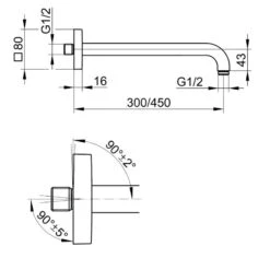 Keuco Edition 300 - Douchearm, Lengte 400 Mm, Mat Zwart 53088370402 -Hansgrohe Winkel 351e4f27d0f5b4ca1e3661d7