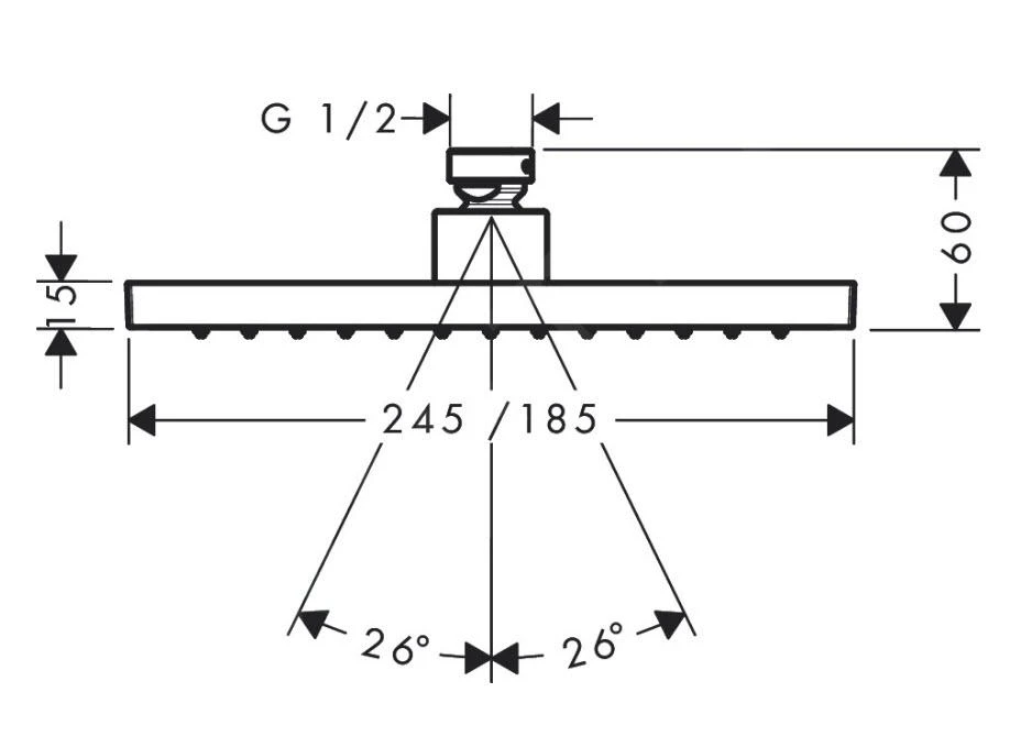 Axor Douche Programma - Hoofddouche 245/185, 1 Straalsoort, EcoSmart, Mat Zwart 35374670 4 Axor Douche Programma - Hoofddouche 245/185, 1 Straalsoort, EcoSmart, Mat Zwart 35374670 - Afbeelding 2