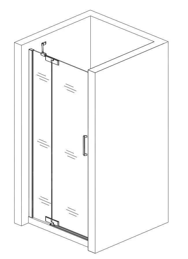 Lansanit LitLUX Brix - Pendel Douchedeur 1200 Mm, Links, Glanzend Aluminium/helder Glas H2Y-12L 5 Lansanit LitLUX Brix - Pendel Douchedeur 1200 Mm, Links, Glanzend Aluminium/helder Glas H2Y-12L - Afbeelding 3