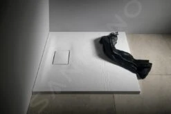 Sapho Acora - Douchebak 900x900 Mm, Gegoten Marmer, Decor Witsteen AC002 -Hansgrohe Winkel 3a7c9caf58a55b10b60999d4