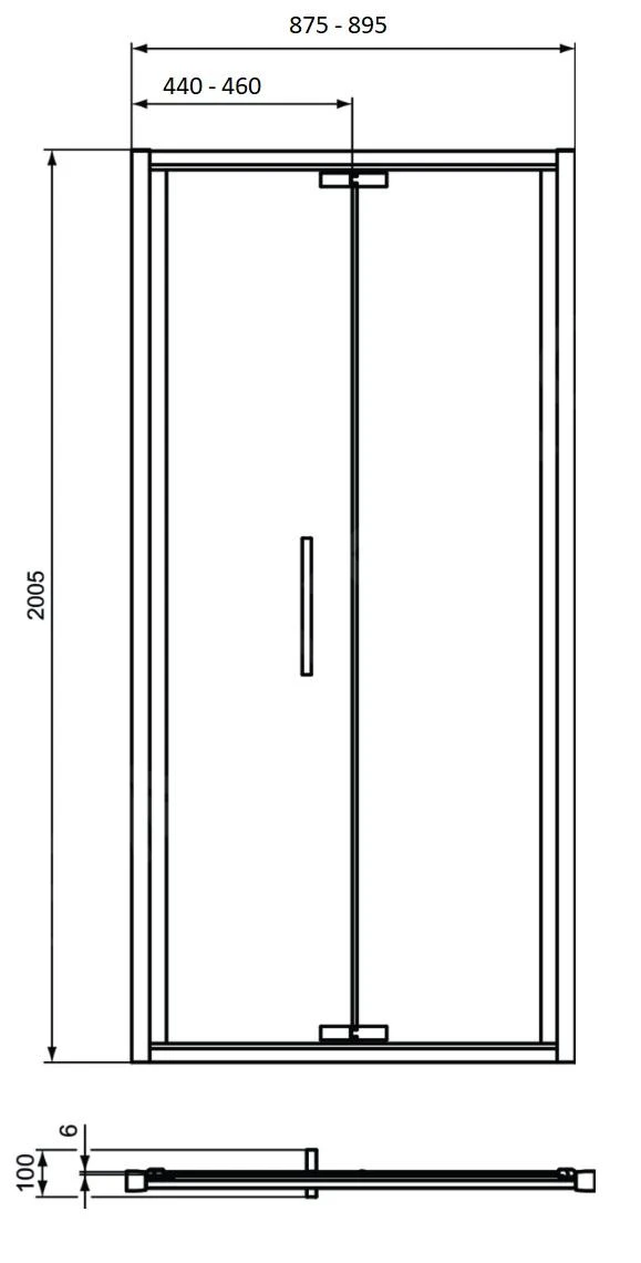 Ideal Standard I.Life - Vouwbare Douchedeur 900 Mm, Silver Bright/helder Glas T4851EO 4 Ideal Standard I.Life - Vouwbare Douchedeur 900 Mm, Silver Bright/helder Glas T4851EO - Afbeelding 2