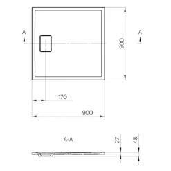 Sapho Acora - Douchebak 900x900 Mm, Gegoten Marmer, Decor Witsteen AC002 -Hansgrohe Winkel 42e25c1aa2006c8883c26d60