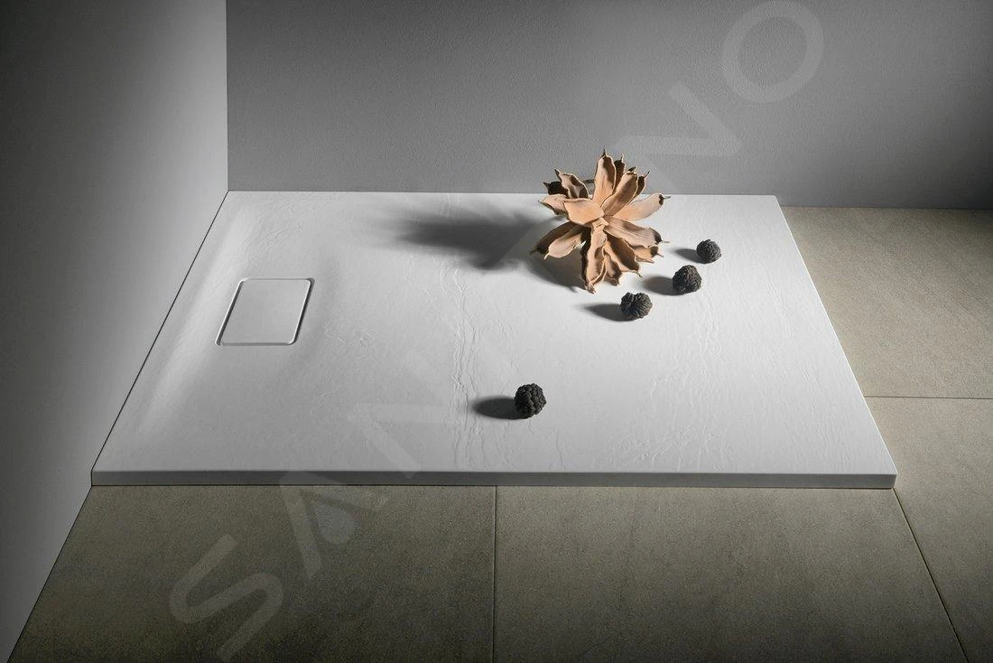 Sapho Acora - Douchebak 1200x900 Mm, Gegoten Marmer, Decor Witsteen AC005 8 Sapho Acora - Douchebak 1200x900 Mm, Gegoten Marmer, Decor Witsteen AC005 - Afbeelding 6