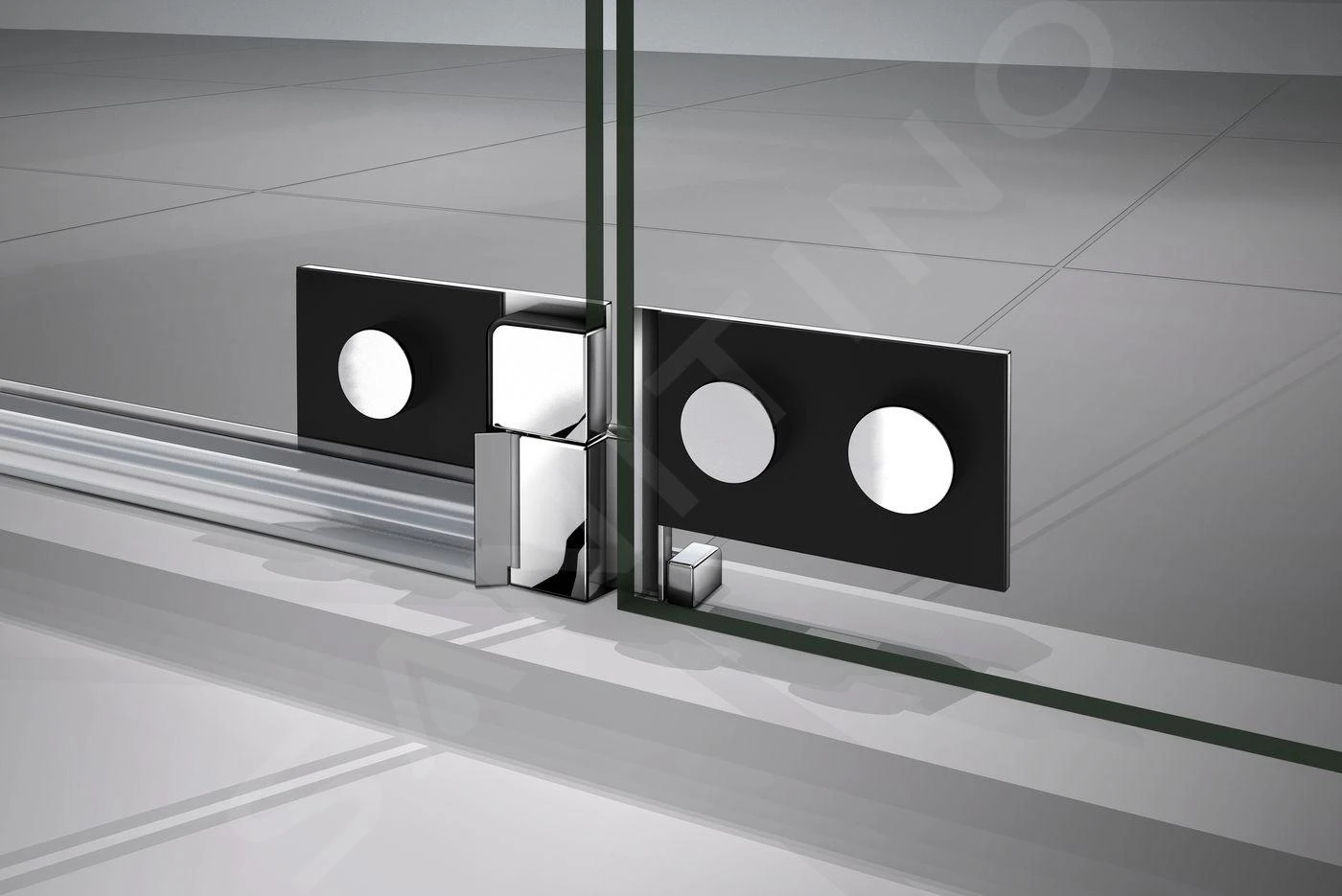 Lansanit LitLUX Brix - Pendel Douchedeur 1200 Mm, Links, Glanzend Aluminium/helder Glas H2Y-12L 8 Lansanit LitLUX Brix - Pendel Douchedeur 1200 Mm, Links, Glanzend Aluminium/helder Glas H2Y-12L - Afbeelding 6