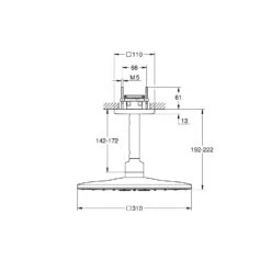 Grohe Rainshower SmartActive Cube - Hoofddouche 310, Douchearm 142 Mm, 2-jets, Geborsteld Cool Sunrise 26481GN0 -Hansgrohe Winkel 4b32218ce1aa0525dd74759f