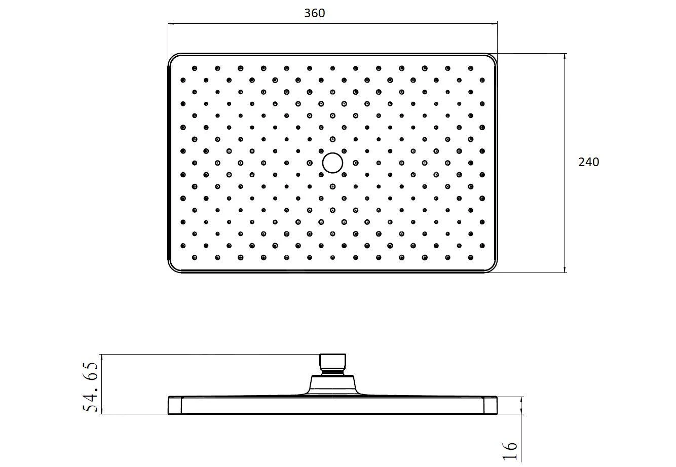 Kielle Vega - Hoofddouche 360 X 240 Mm, Chroom/zwart 20118010 4 Kielle Vega - Hoofddouche 360 X 240 Mm, Chroom/zwart 20118010 - Afbeelding 2