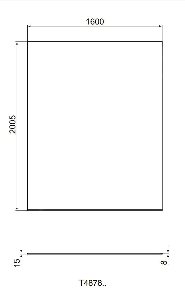 Ideal Standard I.Life - Douchewand 1600 Mm, Silver Bright/helder Glas T4878EO 4 Ideal Standard I.Life - Douchewand 1600 Mm, Silver Bright/helder Glas T4878EO - Afbeelding 2