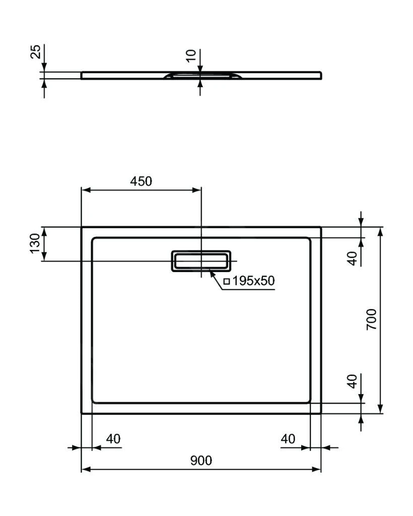 Ideal Standard Ultra Flat New - Douchebak 900x700 Mm, Mat Wit T4474V1 4 Ideal Standard Ultra Flat New - Douchebak 900x700 Mm, Mat Wit T4474V1 - Afbeelding 2