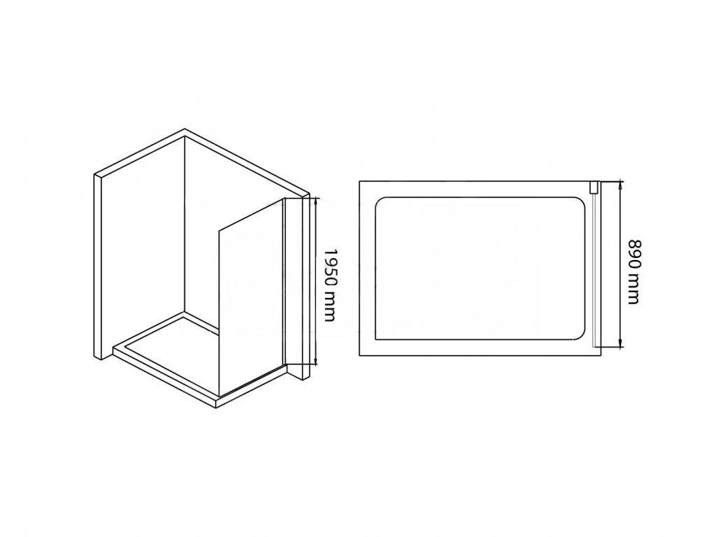 Lansanit LitLUX Slim Tadao - Vaste Douchewand 900 Mm, Glanzend Aluminium/helder Glas SPD90 4 Lansanit LitLUX Slim Tadao - Vaste Douchewand 900 Mm, Glanzend Aluminium/helder Glas SPD90 - Afbeelding 2