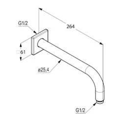 Kludi A-Qa - Douchearm 250 Mm ,chroom 6653305-00 -Hansgrohe Winkel 61254d8027b75c67e4861b31