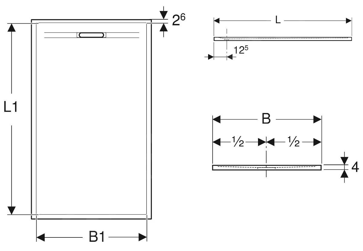 Geberit Sestra - Douchebak 1000x800 Mm, Grijs 550.262.00.2 4 Geberit Sestra - Douchebak 1000x800 Mm, Grijs 550.262.00.2 - Afbeelding 2