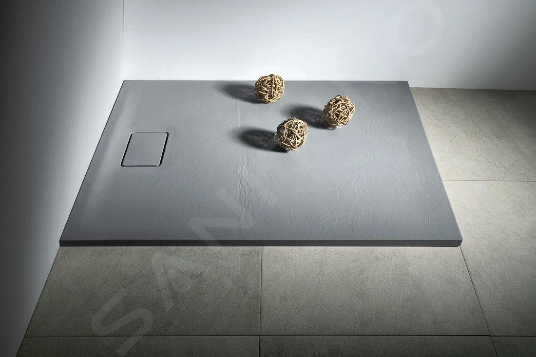 Sapho Acora - Douchebak 1000x800 Mm, Gegoten Marmer, Decor Grijze Steen AC023 5 Sapho Acora - Douchebak 1000x800 Mm, Gegoten Marmer, Decor Grijze Steen AC023 - Afbeelding 3