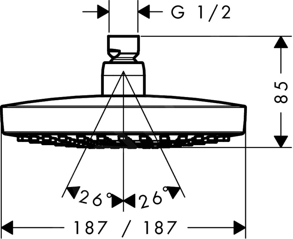Hansgrohe Croma Select E - Hoofddouche, 180 Mm, 2jet, Chroom 26524000 4 Hansgrohe Croma Select E - Hoofddouche, 180 Mm, 2jet, Chroom 26524000 - Afbeelding 2
