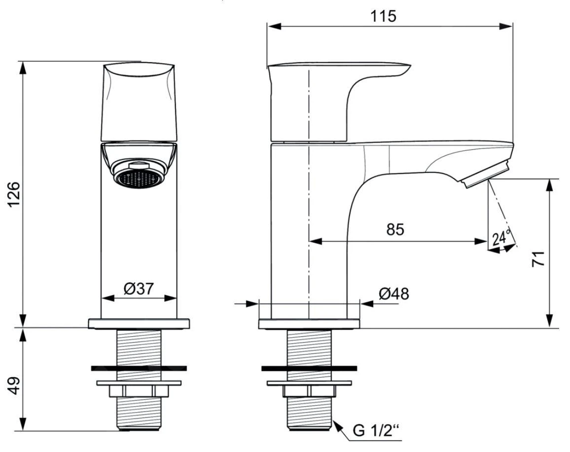Ideal Standard Connect Air - Toiletkraan, Magnetic Grey A7031A5 4 Ideal Standard Connect Air - Toiletkraan, Magnetic Grey A7031A5 - Afbeelding 2