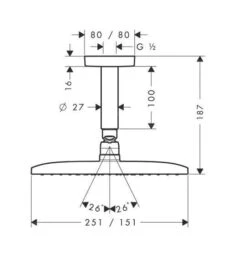 Hansgrohe Raindance New - Hoofddouche E 240 AIR 1jet EcoSmart Met Plafondbevestiging 100 Mm, Chroom 27383000 -Hansgrohe Winkel 8204efbe237144227f0d4acb