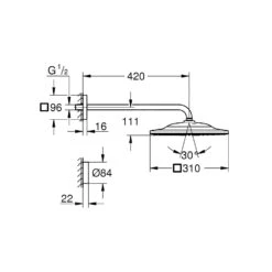 Grohe Rainshower SmartConnect - Hoofddouche 310 Cube 9,5 L/min Met Douchearm En Afstandbediening, 2-jets, Chroom 26642000 -Hansgrohe Winkel 83141afaa58b2c2beebf401d