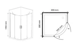 Lansanit LitLUX Brix - Douchecabine 4 Delig 900x900 Mm, Glanzend Aluminium/helder Glas HHY99-4 -Hansgrohe Winkel 8d0a44baba69e91d0c5ec730