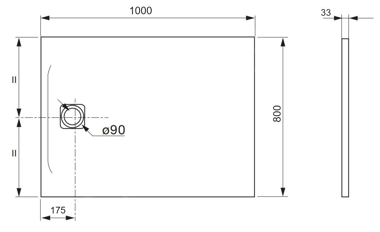 Laufen Pro - Douchebak 1000x800 Mm, Mat Betongrijs H2109510790001 4 Laufen Pro - Douchebak 1000x800 Mm, Mat Betongrijs H2109510790001 - Afbeelding 2