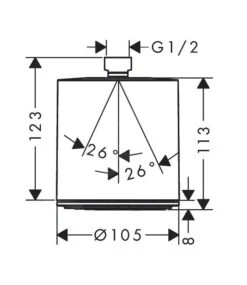 Hansgrohe Pulsify - Hoofddouche 105, 1jet, EcoSmart, Mat Zwart 24132670 -Hansgrohe Winkel 91034f19bc3391a19100715b 1