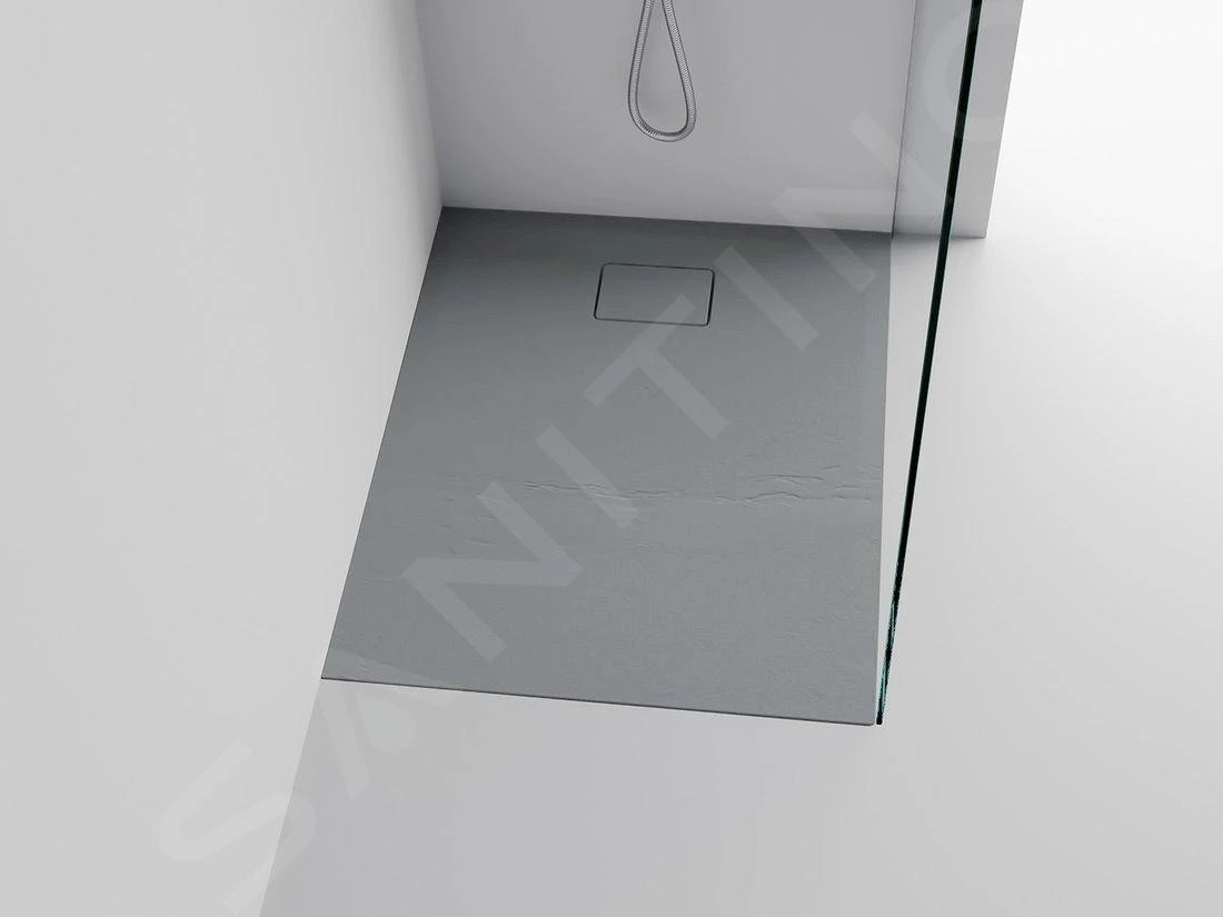 Sapho Acora - Douchebak 1000x800 Mm, Gegoten Marmer, Decor Grijze Steen AC023 8 Sapho Acora - Douchebak 1000x800 Mm, Gegoten Marmer, Decor Grijze Steen AC023 - Afbeelding 6