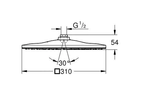 Grohe Rainshower - Hoofddouche 310 Mono Cube, 1 Straal, Chroom 26567000 4 Grohe Rainshower - Hoofddouche 310 Mono Cube, 1 Straal, Chroom 26567000 - Afbeelding 2