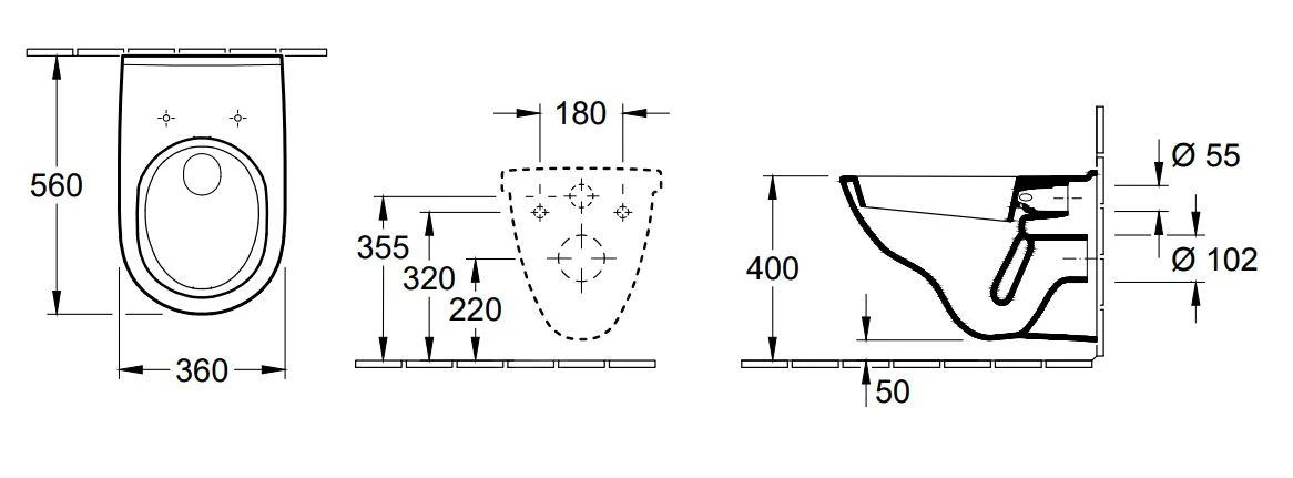 Villeroy & Boch O.novo - Wandcloset, CeramicPlus, Alpine Wit 566010R1 4 Villeroy & Boch O.novo - Wandcloset, CeramicPlus, Alpine Wit 566010R1 - Afbeelding 2