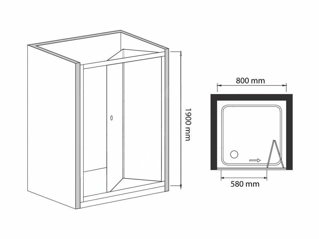 Lansanit LitEX Briano - Vouwdeur Douche 800 Mm, Glanzend Aluminium/mat Glas BF80-190-M 4 Lansanit LitEX Briano - Vouwdeur Douche 800 Mm, Glanzend Aluminium/mat Glas BF80-190-M - Afbeelding 2