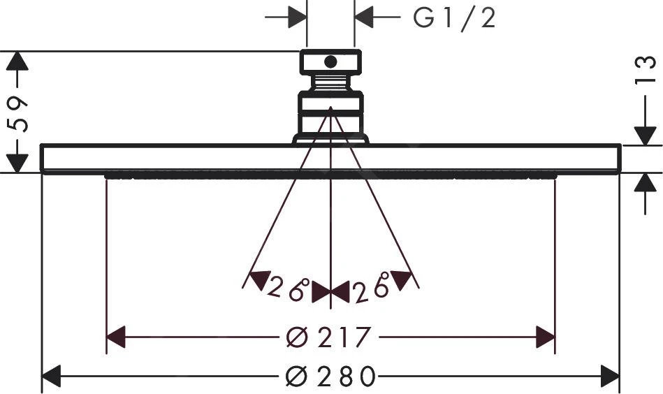 Hansgrohe Croma - Hoofddouche 280, Geborsteld Brons 26221140 4 Hansgrohe Croma - Hoofddouche 280, Geborsteld Brons 26221140 - Afbeelding 2