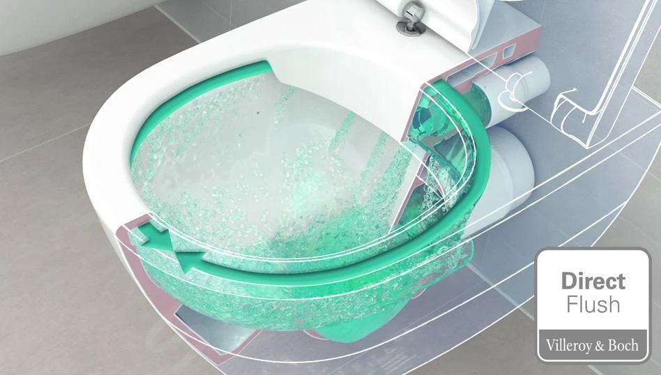 Villeroy & Boch Avento - Wandcloset Met Softclose WC-zitting, DirectFlush, CeramicPlus, Alpine Wit 5656HRR1 8 Villeroy & Boch Avento - Wandcloset Met Softclose WC-zitting, DirectFlush, CeramicPlus, Alpine Wit 5656HRR1 - Afbeelding 6