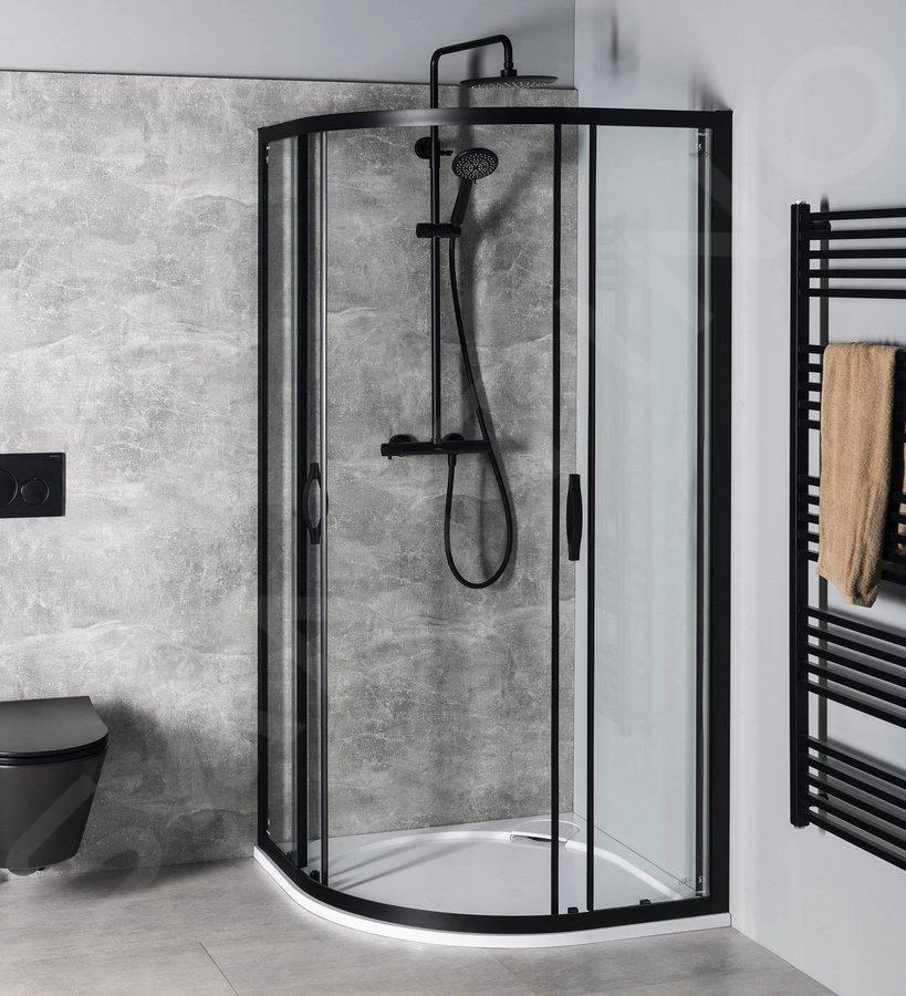 Gelco Sigma - Douchehoek 80x80 Cm, R550, Mat Zwart/helder Glas GS5580B 8 Gelco Sigma - Douchehoek 80x80 Cm, R550, Mat Zwart/helder Glas GS5580B - Afbeelding 6