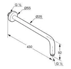 Kludi A-Qa - Douchearm 400 Mm ,chroom 6651405-00 -Hansgrohe Winkel aa4c984020a078e26a9eb4f9