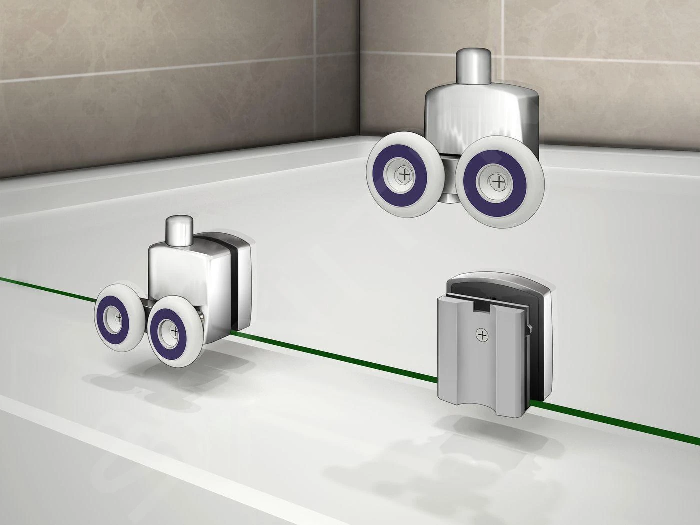 Lansanit LitIN Vati - Douchecabine 3 Delig 800x1200 Mm, Incl. Douchebak, Glanzend Aluminium/helder Glas SR80X120-C-SET 7 Lansanit LitIN Vati - Douchecabine 3 Delig 800x1200 Mm, Incl. Douchebak, Glanzend Aluminium/helder Glas SR80X120-C-SET - Afbeelding 5