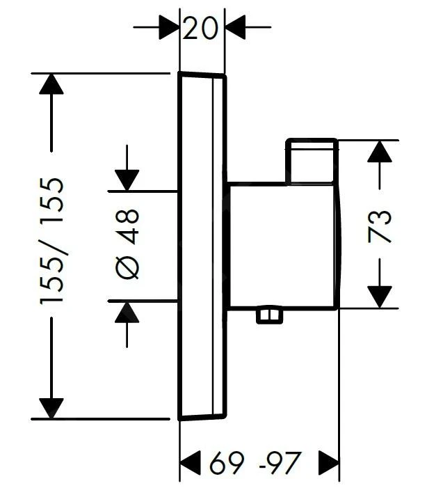 Hansgrohe Shower Select - Afdekset Voor Thermostaat, Chroom 15760000 4 Hansgrohe Shower Select - Afdekset Voor Thermostaat, Chroom 15760000 - Afbeelding 2