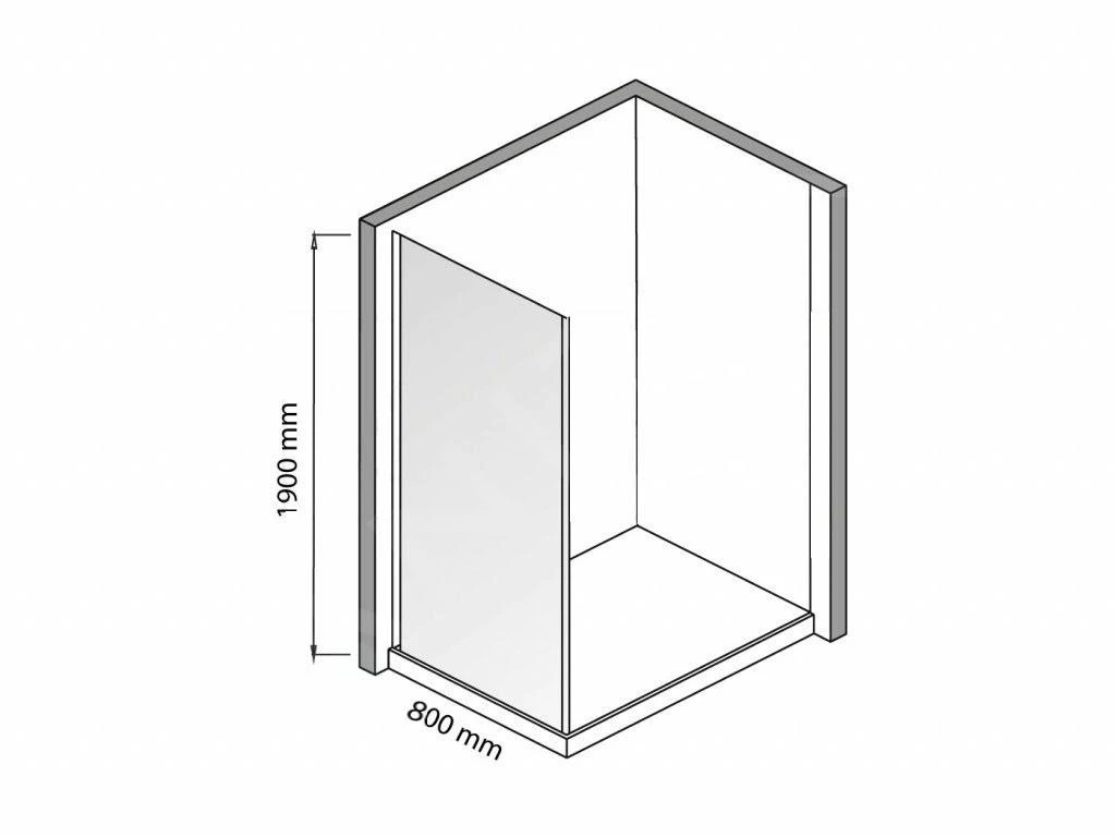 Lansanit LitEX - Vaste Douchewand 800 Mm, Glanzend Aluminium/mat Glas SPF80-190-M 4 Lansanit LitEX - Vaste Douchewand 800 Mm, Glanzend Aluminium/mat Glas SPF80-190-M - Afbeelding 2