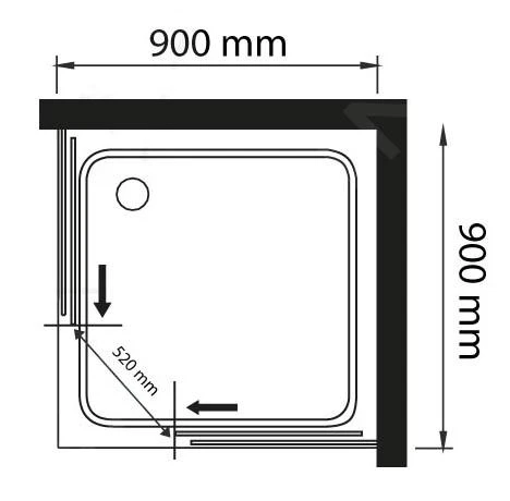 Lansanit LitEX Terni - Douchecabine 4 Delig 900x900 Mm, Glanzend Aluminium/mat Glas CF99-190-M 4 Lansanit LitEX Terni - Douchecabine 4 Delig 900x900 Mm, Glanzend Aluminium/mat Glas CF99-190-M - Afbeelding 2