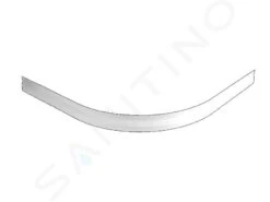 Lansanit Accessoires - Voorpaneel Voor Kwartronde Douchebak, Steunpoten, Wit LAN-PANEL-K